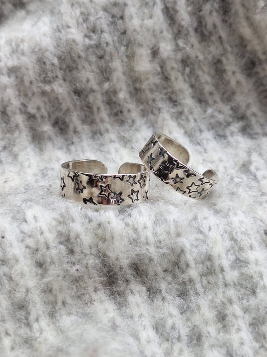Sterling Silver Stars Open Ring