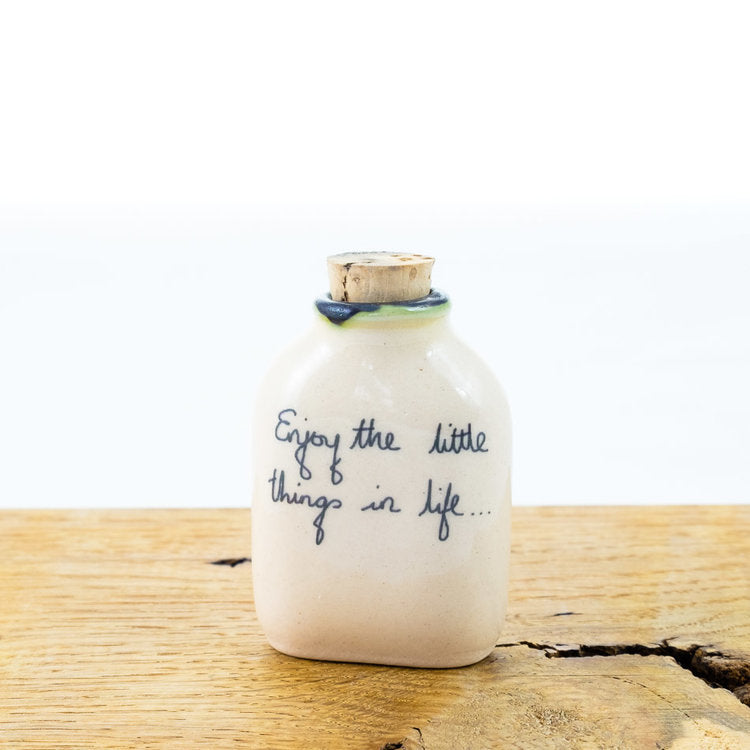 Message on Bottle Small: Enjoy the Little Things in Life.