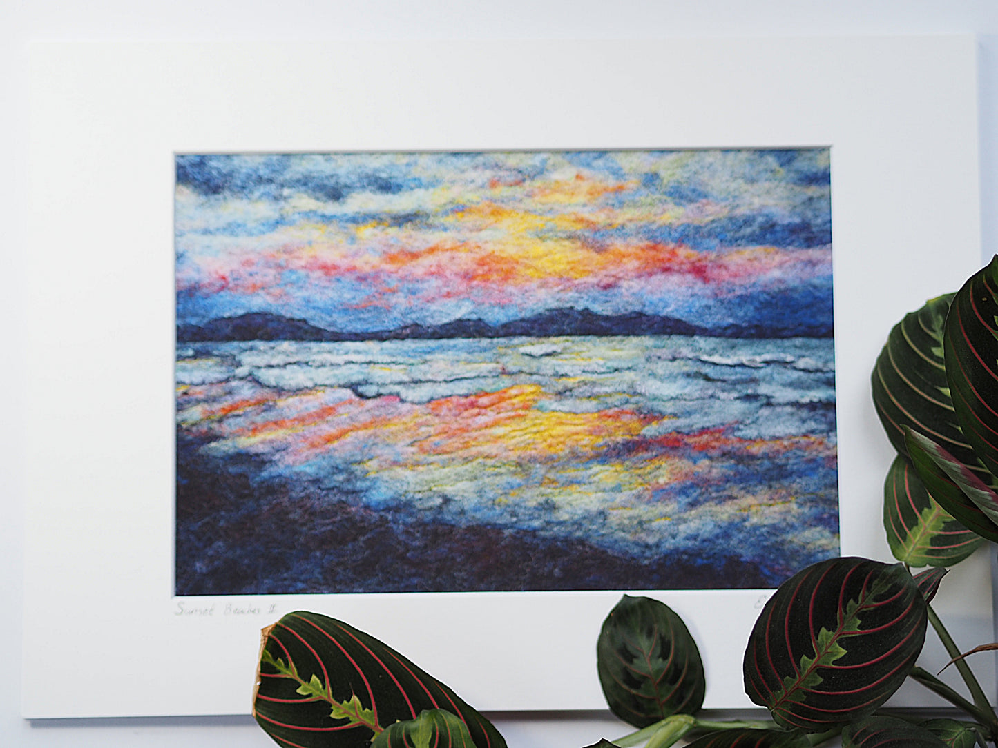 Sunset Beaches II (Print of Needle Felted Original)