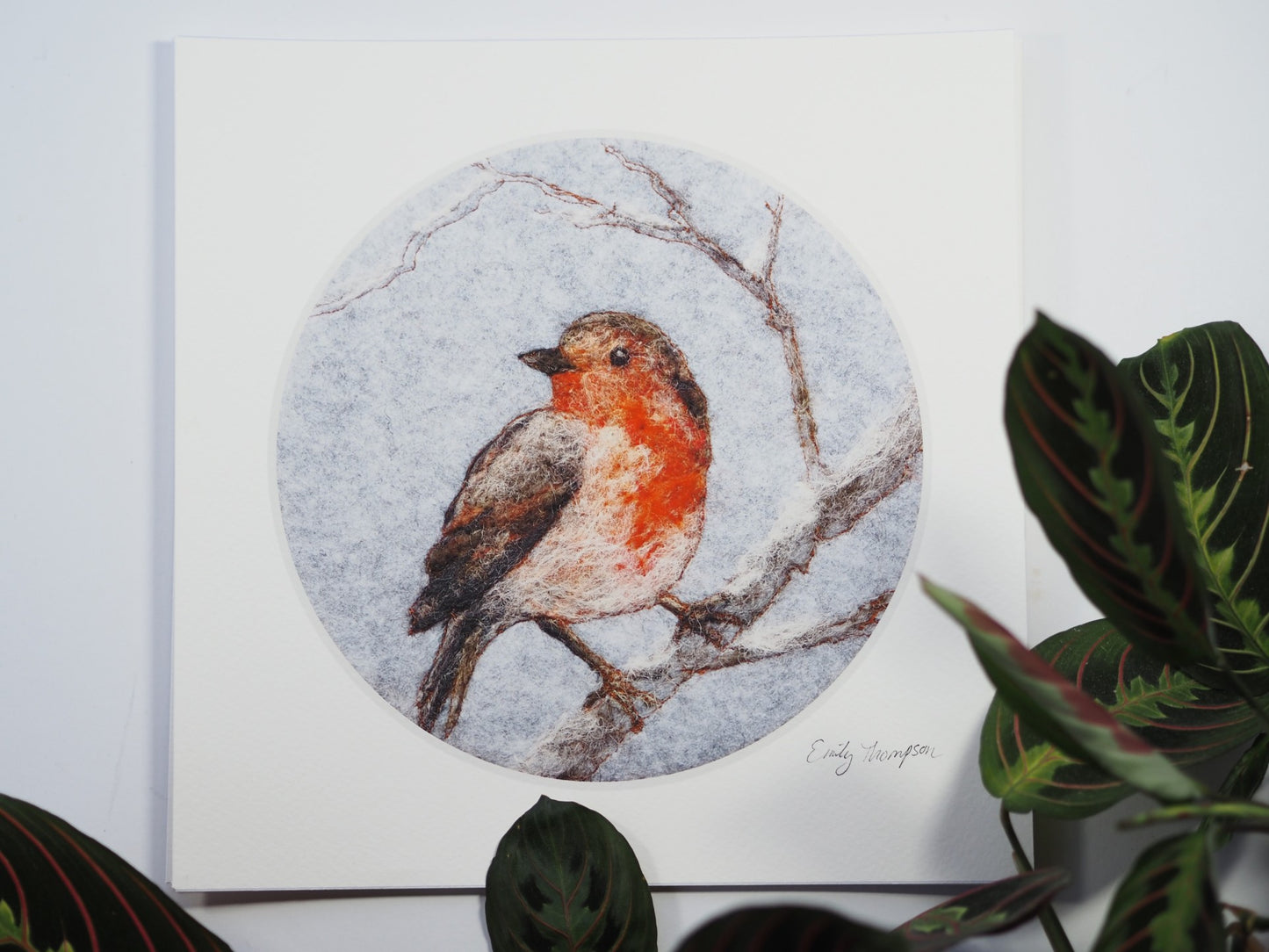Robin Red Breast (Print of Needle Felted Original)